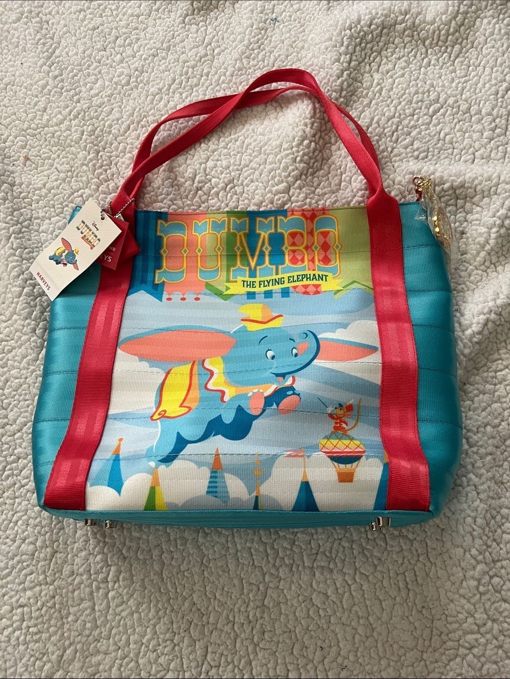Harveys Dumbo Blue Tote with Pink Straps